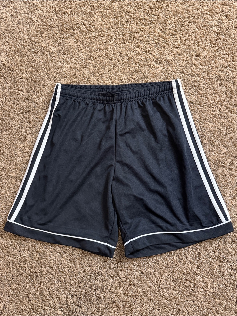 adidas Black Athletic Shorts with White Trim